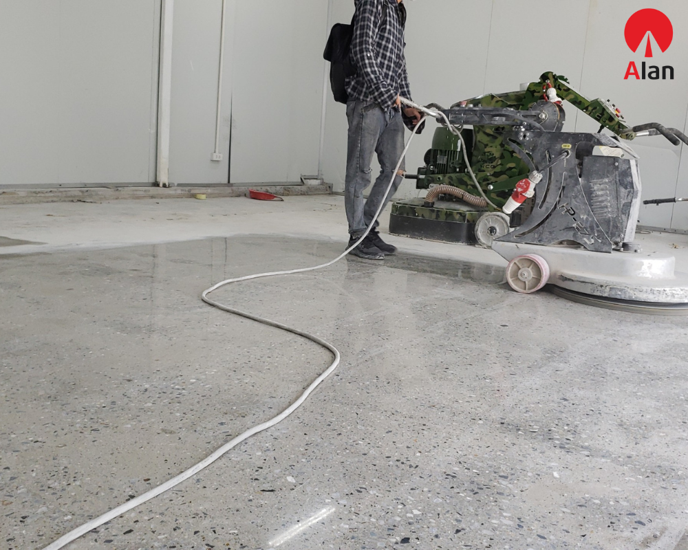 Thi công mài bóng về mặt sàn bê tông